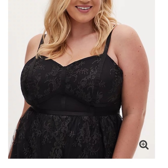 TORRID black embroidered mesh/sequin midi dress! - Picture 2 of 9